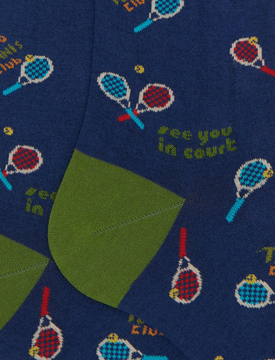 Gallo Calzini Lunghi Uomo Cotone Motivo Tennis