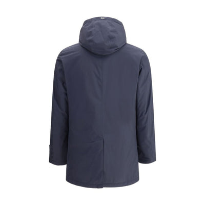 Cappotto Uomo Blu, con colletto a camicia ed idrorepellente