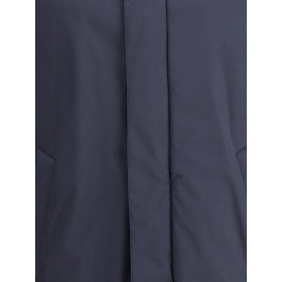 Cappotto Uomo Blu, con colletto a camicia ed idrorepellente