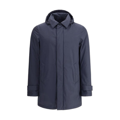 Cappotto Uomo Blu, con colletto a camicia ed idrorepellente