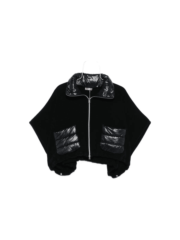 Herno Poncho Corto Resort Cashmere Lana Impermeabile