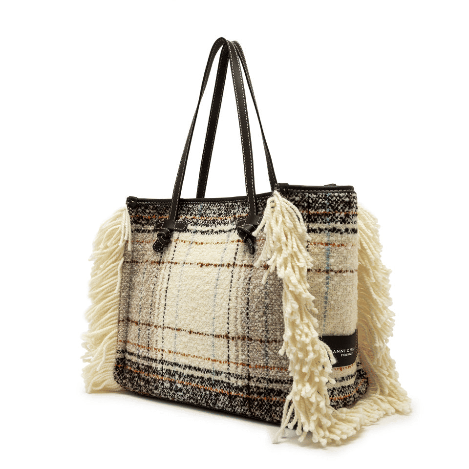 Marcella Borsa Frange Lana Plaid Donna