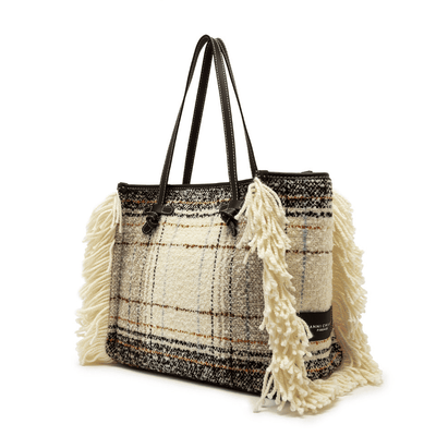 Marcella Borsa Frange Lana Plaid Donna