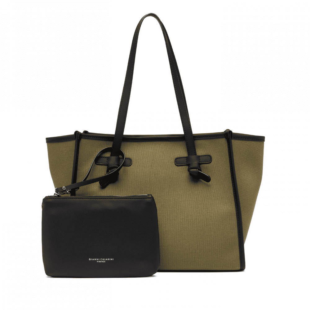 Marcella Shopping Bag Canvas Pelle Donna