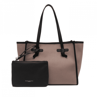 Marcella Shopping Bag Canvas Pelle Donna