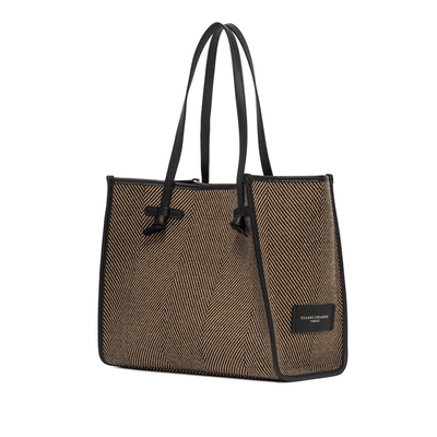 Marcella Shopper Lana Spigato Finiture Pelle
