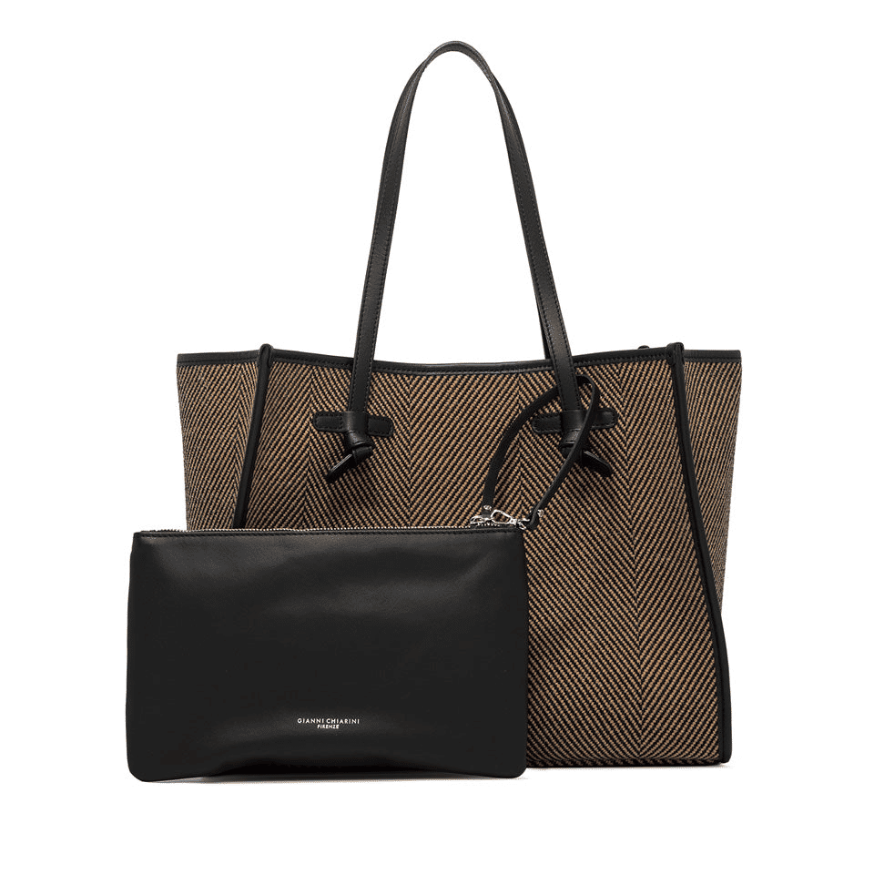 Marcella Shopper Lana Spigato Finiture Pelle