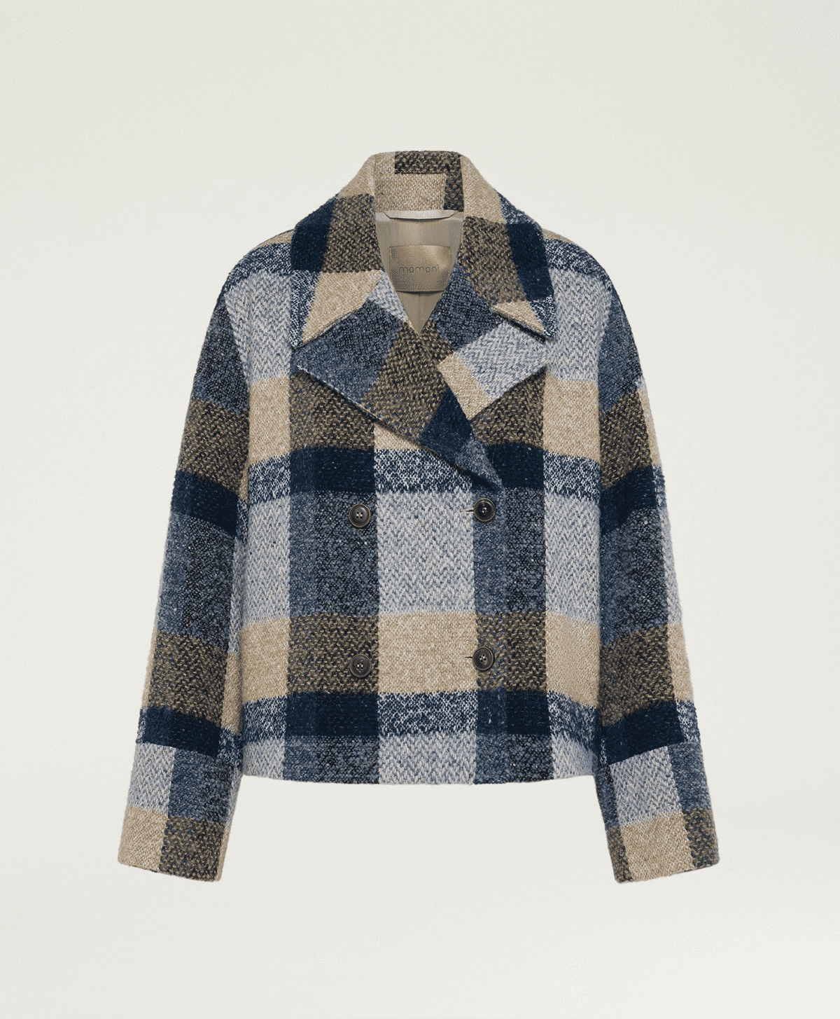 Momoni' Cappotto Maxi Check Lana Bouclè Invernale