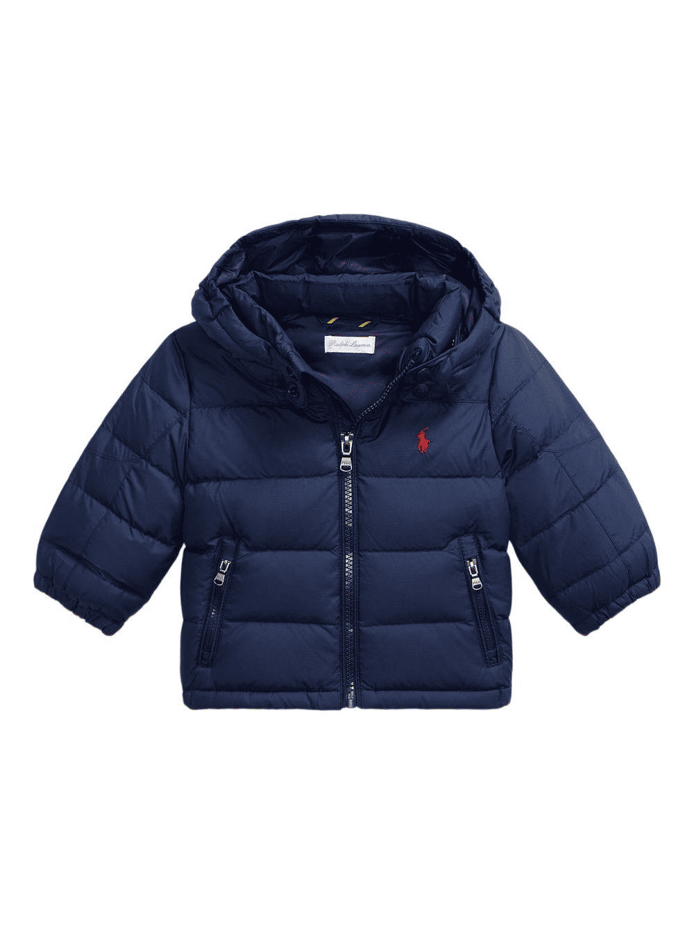 Piumino con cappuccio e logo