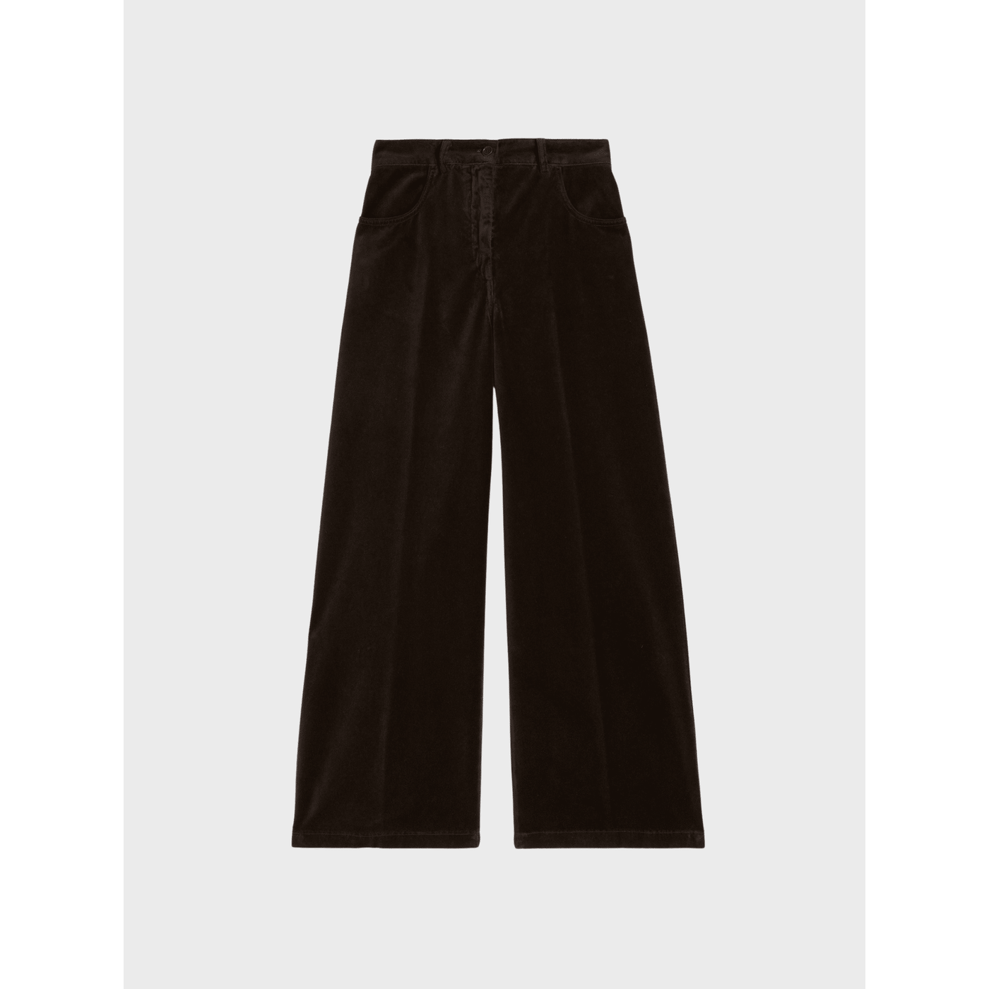 Pantaloni in velluto liscio tinto capo