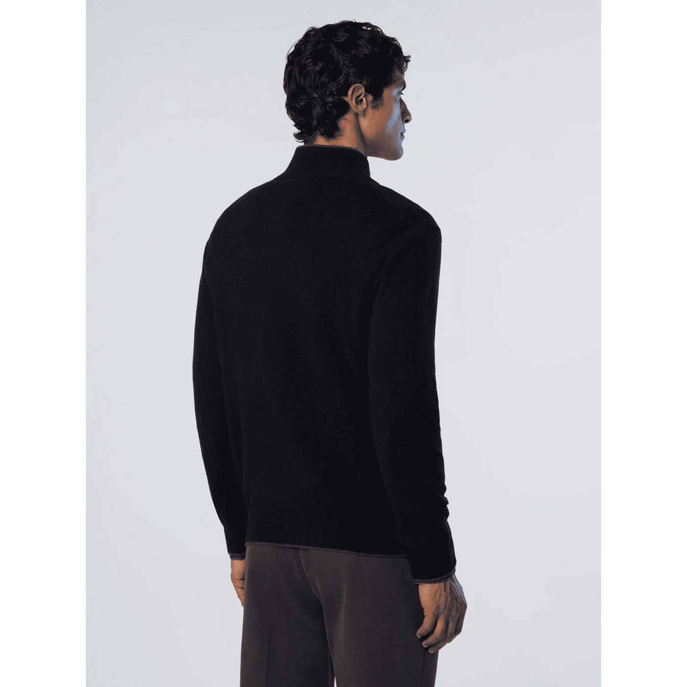Maglione in misto cashmere con mezza zip