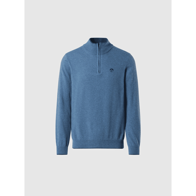 Maglione in misto cashmere con mezza zip