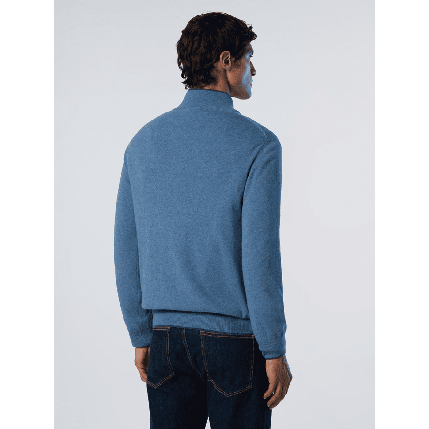 Maglione in misto cashmere con mezza zip