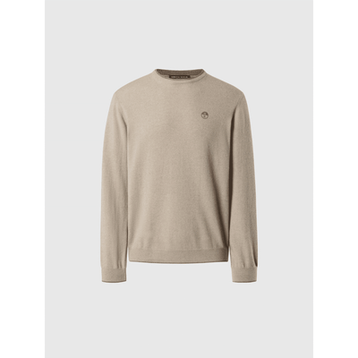 Maglione girocollo con logo ricamato