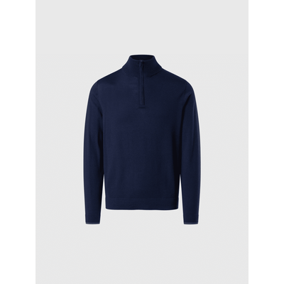 Maglione con mezza zip e spacchetti
