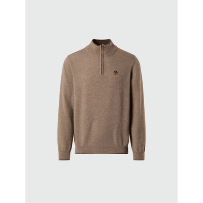 Maglione in misto cashmere con mezza zip