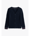 Cardigan in maglia intrecciata con logo