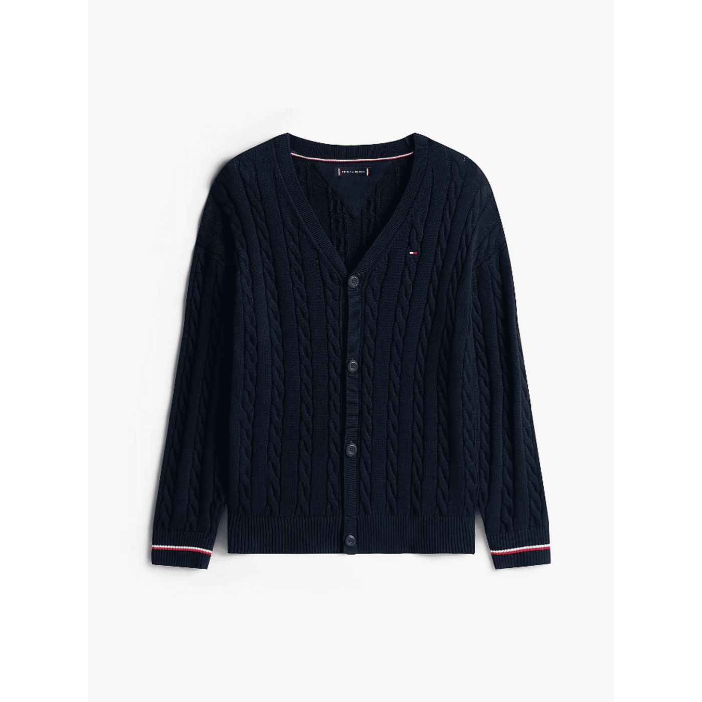 Cardigan in maglia intrecciata con logo