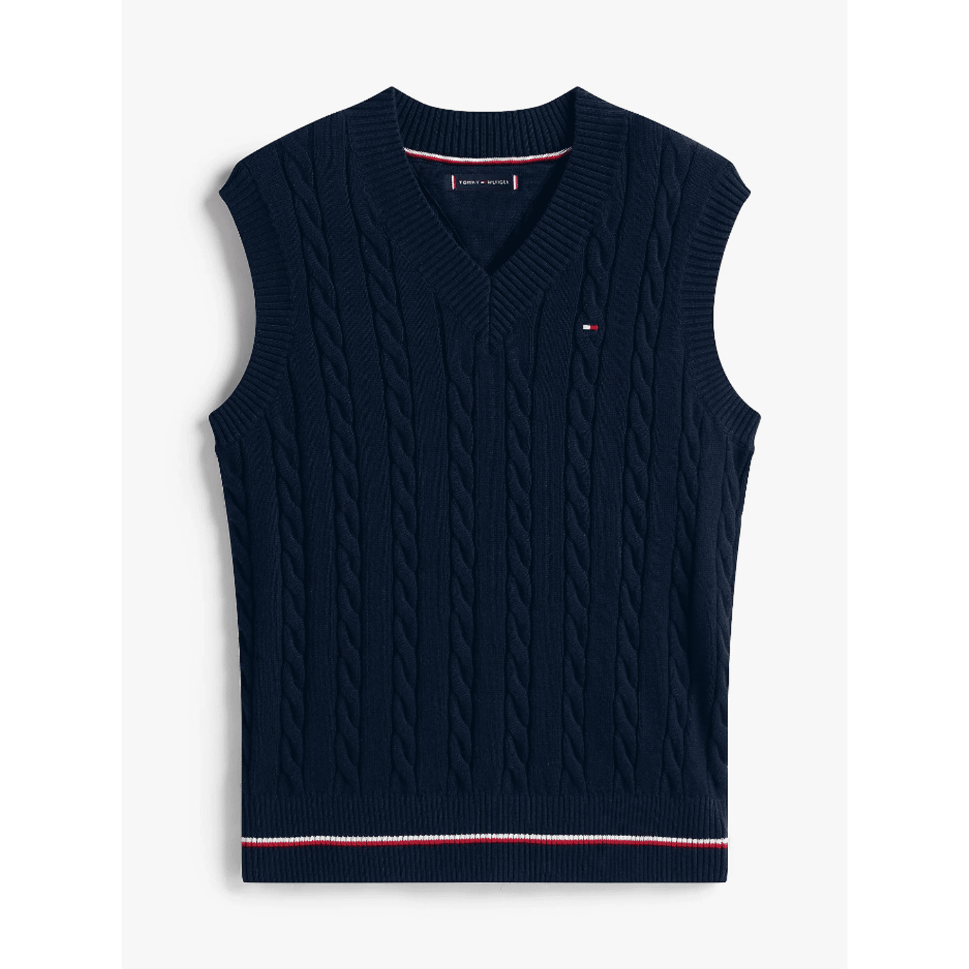 Smanicato in maglia intrecciata con logo