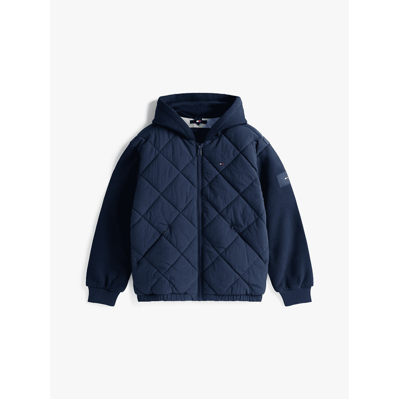 Bomber relaxed fit trapuntato con cappuccio