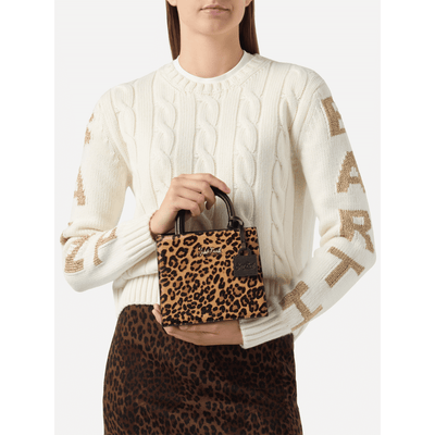 Shop Bag Mini in cavallino con stampa animalier