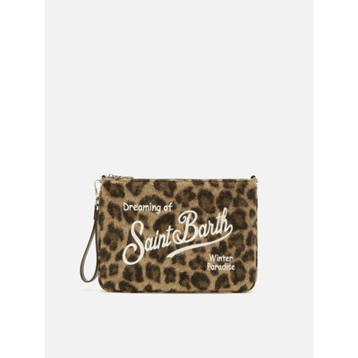 Borsa crossbody Parisienne Felt in misto lana leopardata