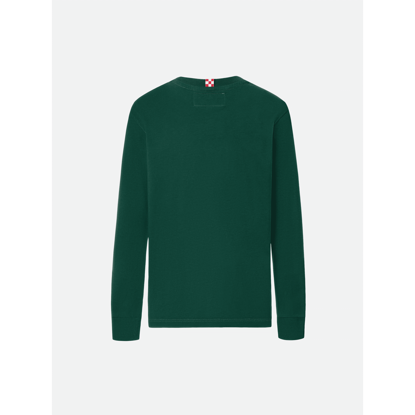 T-shirt Luton in cotone verde a maniche lunghe con ricamo Me ne vado dai nonni