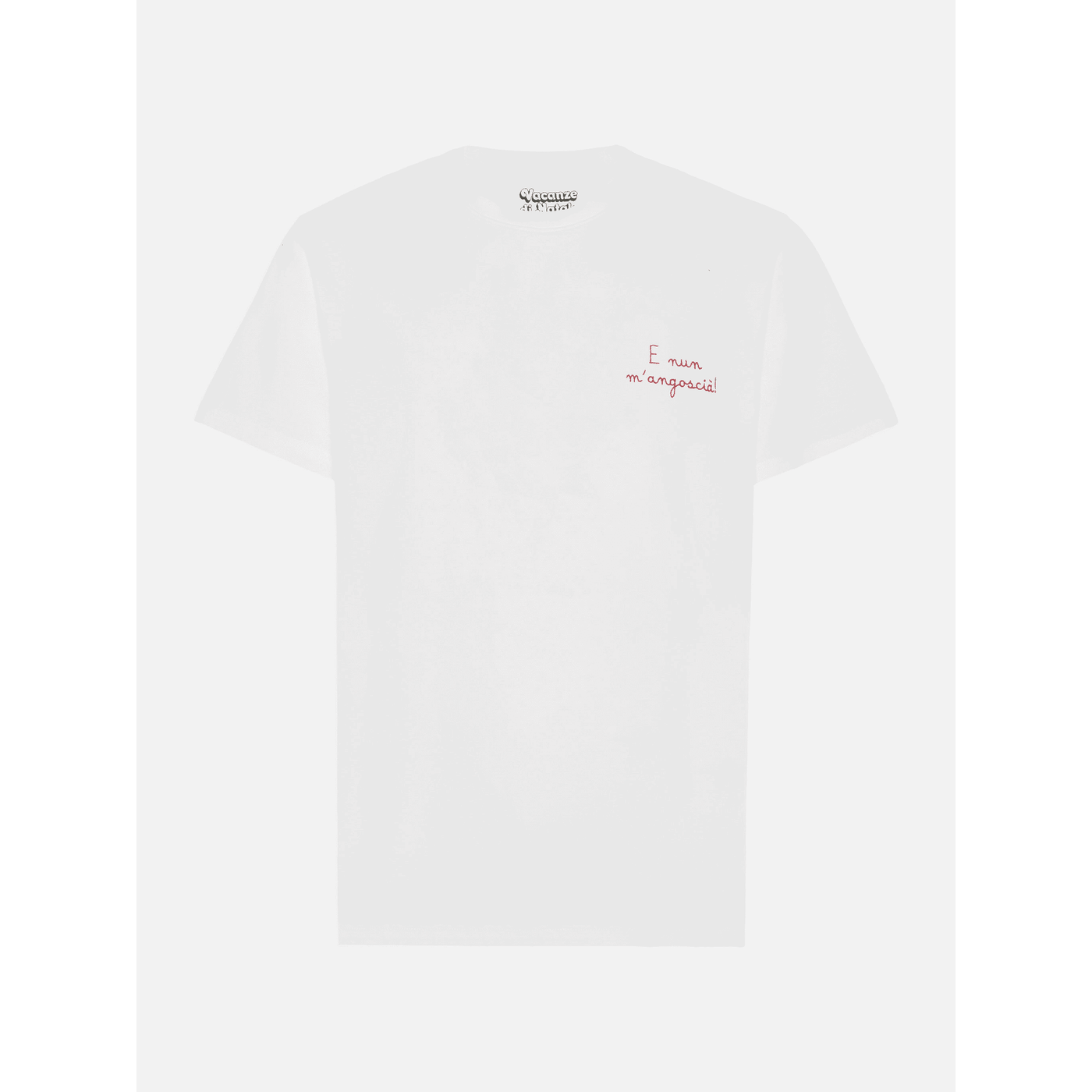 T-shirt Arnott Warm in cotone invernale bianco con ricamo E nun m'angosci | VACANZE DI NATALE SPECIAL EDITION
