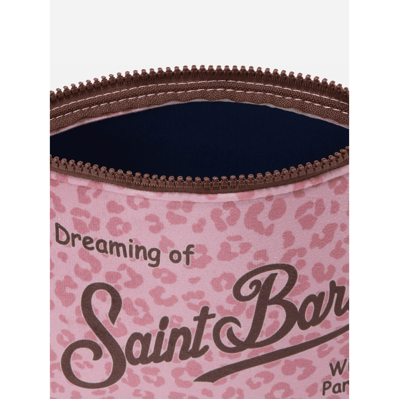 Pochette Aline effetto lana con stampa leopardata rosa