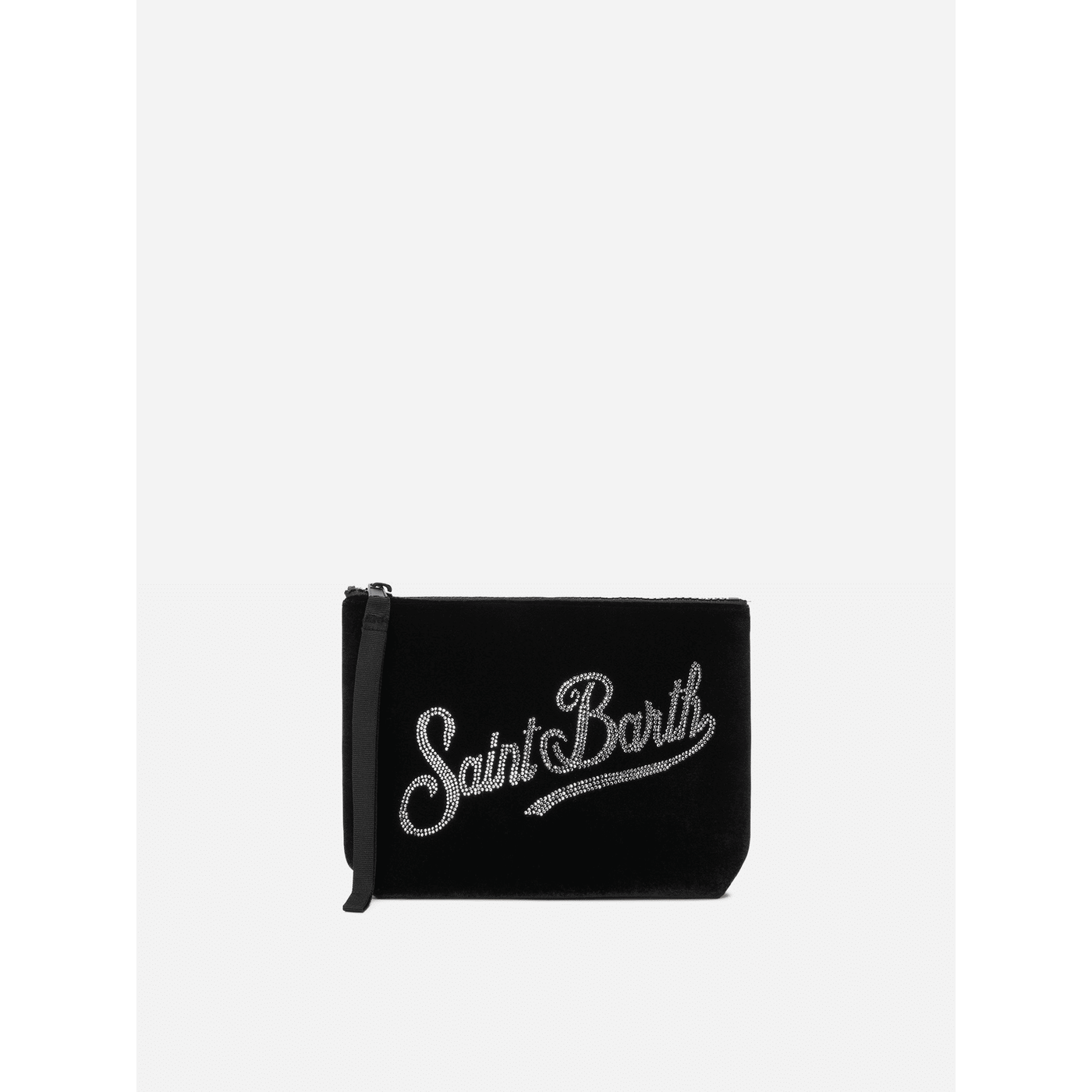 Pochette Aline Velvet in velluto nero e strass