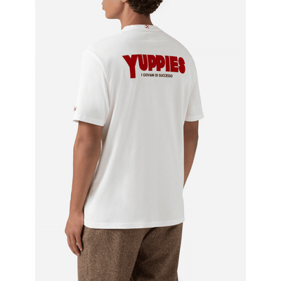 T-shirt Arnott Warm in cotone invernale bianco con stampa Yuppies | YUPPIES SPECIAL EDITION