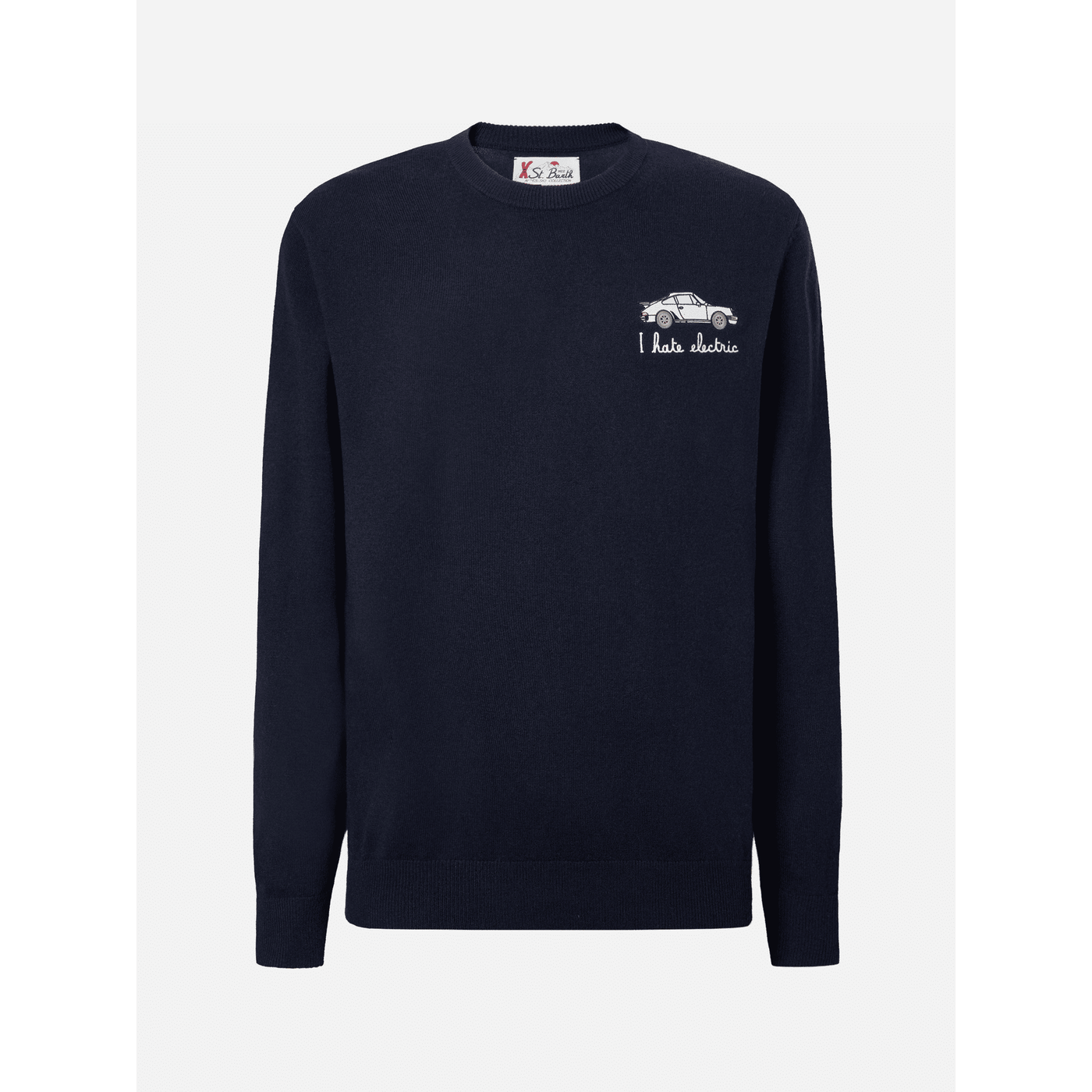 Maglione a girocollo Heron Light con ricamo I hate electric