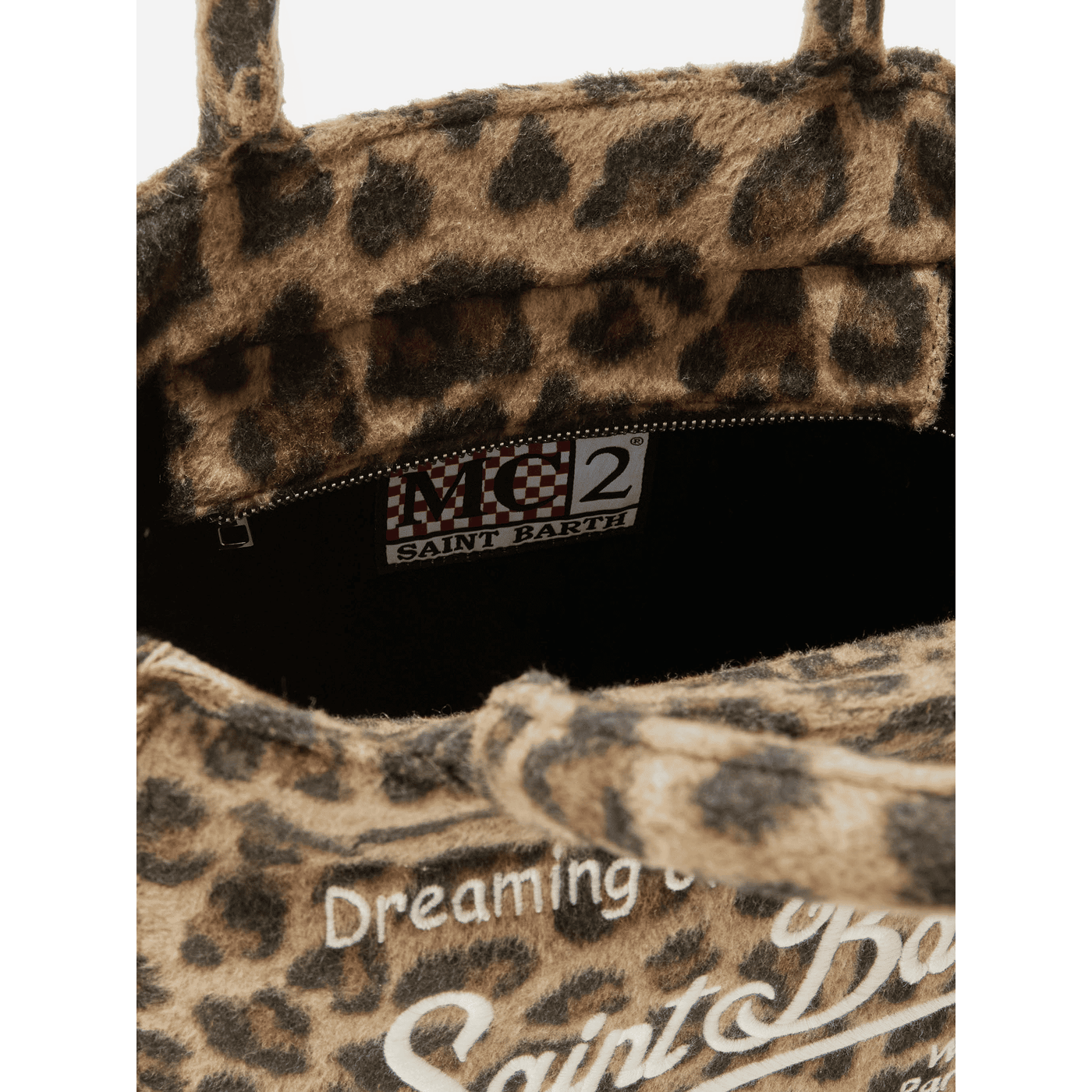 Borsa a mano Colette Felt in misto lana leopardata
