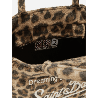 Borsa a mano Colette Felt in misto lana leopardata