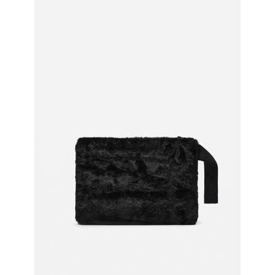 Pochette Pareasy in faux fur nero