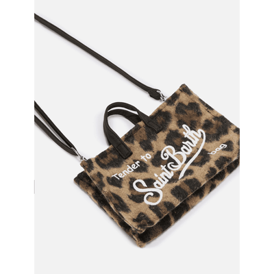 Mini borsa porta telefono Phone Bag Felt in misto lana leopardato