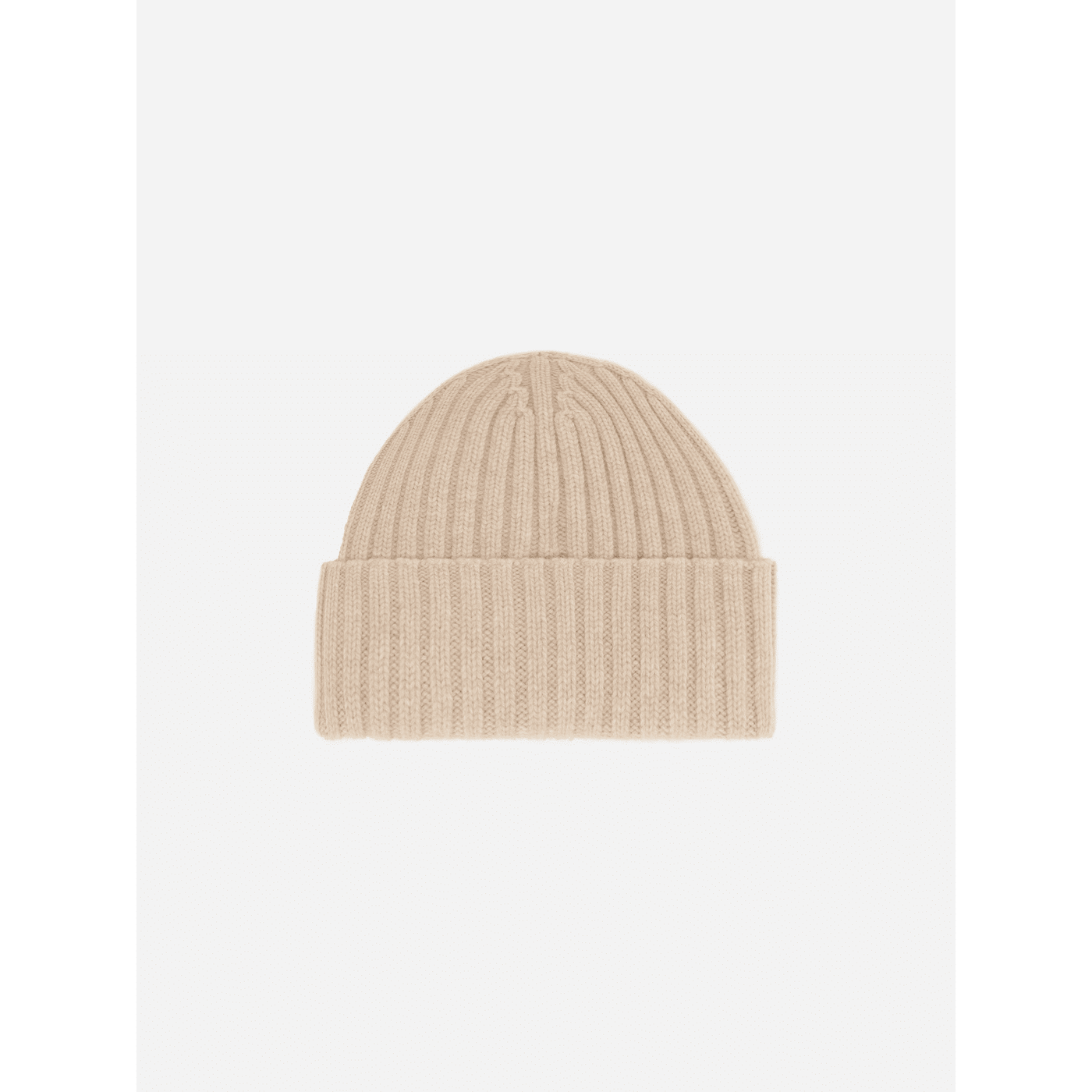 Berretto Wengen in lana beige con ricamo St. Barth sul risvolto