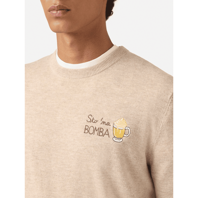 Maglione a girocollo Heron Light con ricamo Sto na bomba