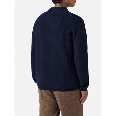 Blazer Eaton in lana blu notte