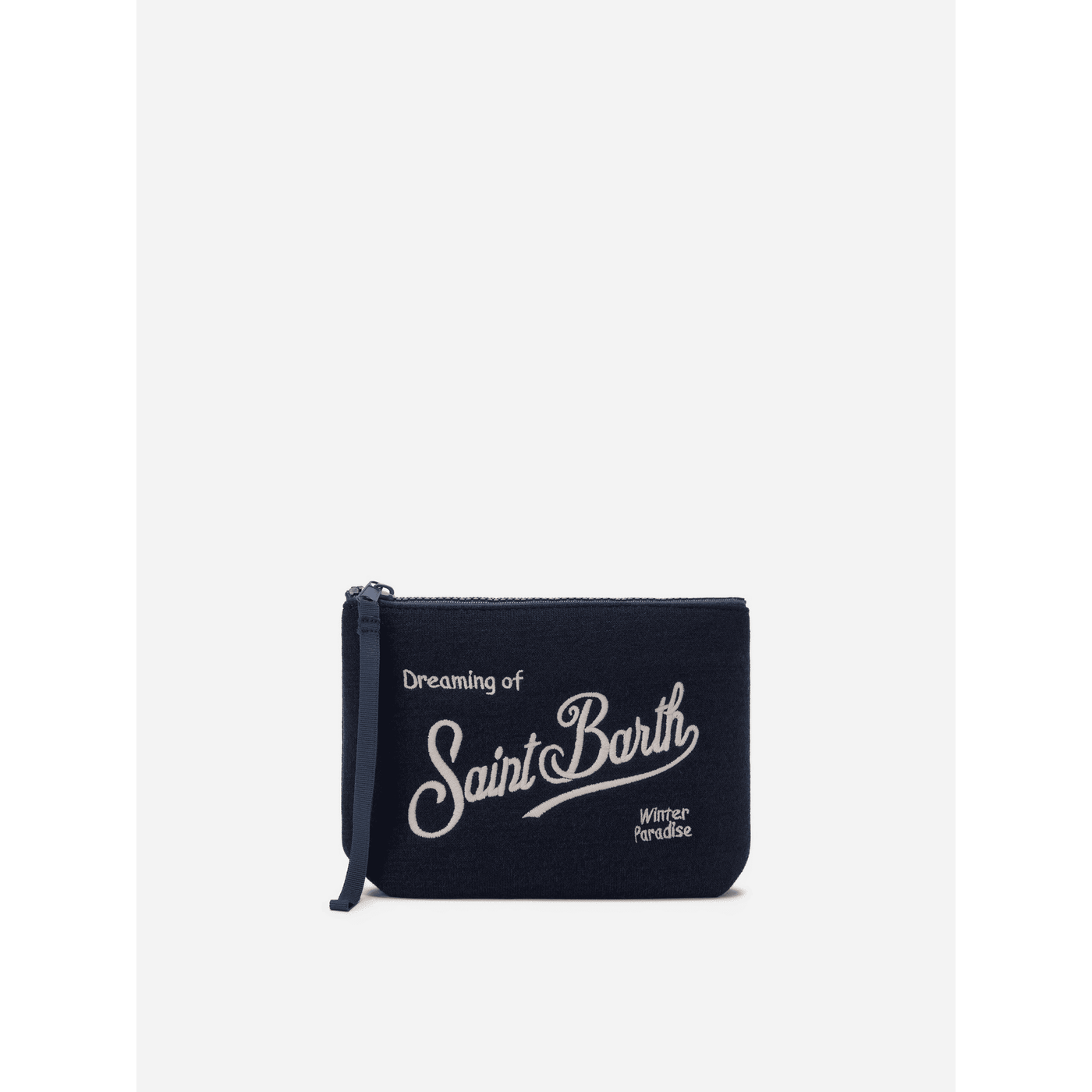 Pochette Aline Wool in misto lana blu