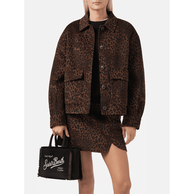 Borsa a mano Vanity Mini Velvet in velluto e faux suede nero