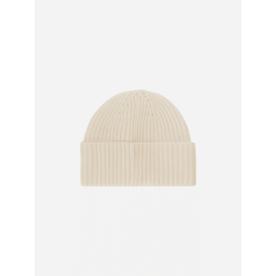 Berretto Moss Jr in maglia bianca a coste con ricamo St. Barth