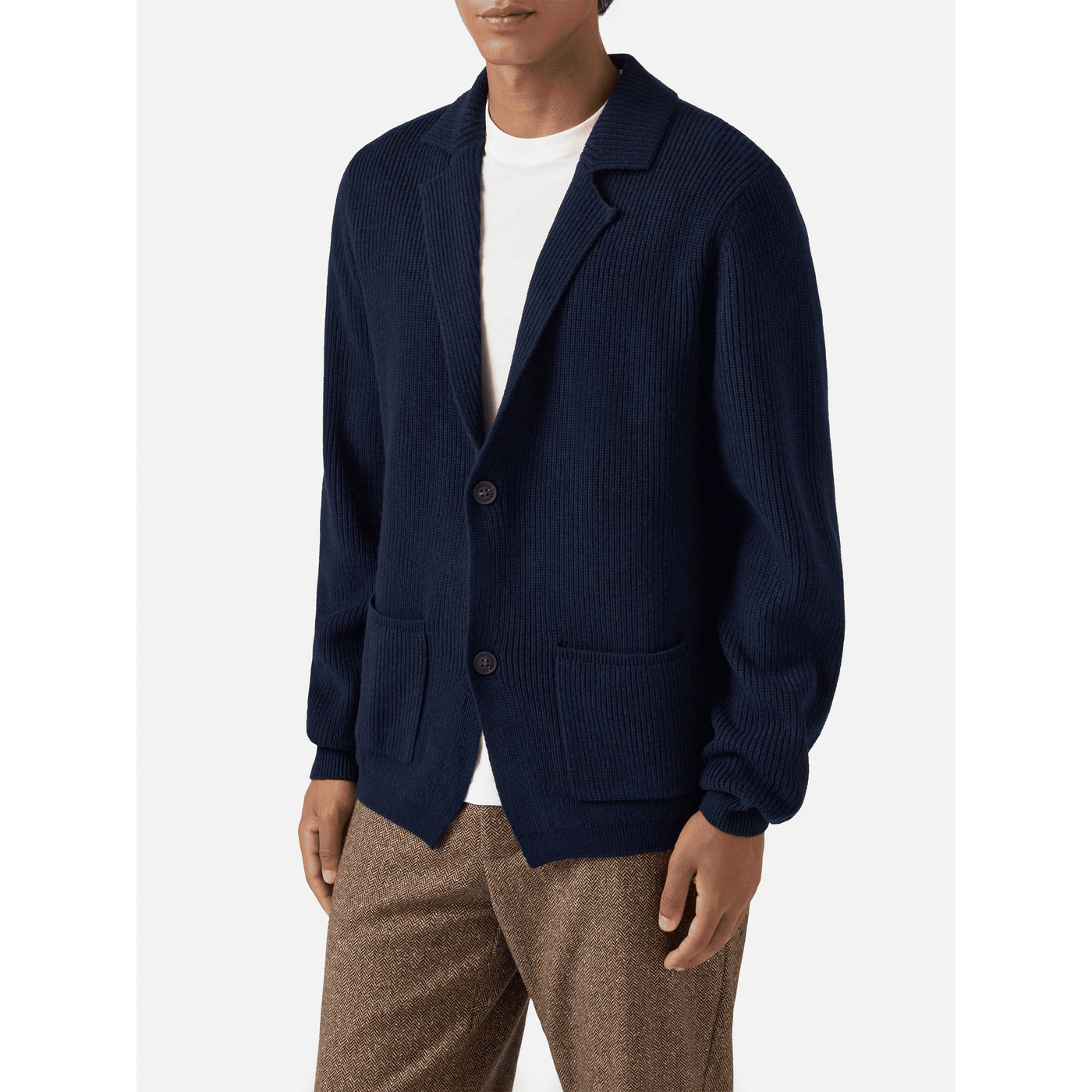 Blazer Eaton in lana blu notte