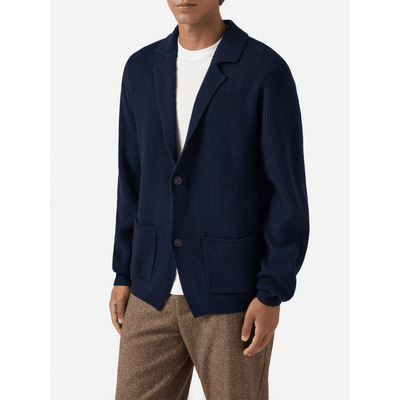 Blazer Eaton in lana blu notte