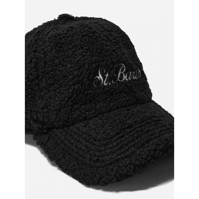 Cappello con visiera Baseball in sherpa nero