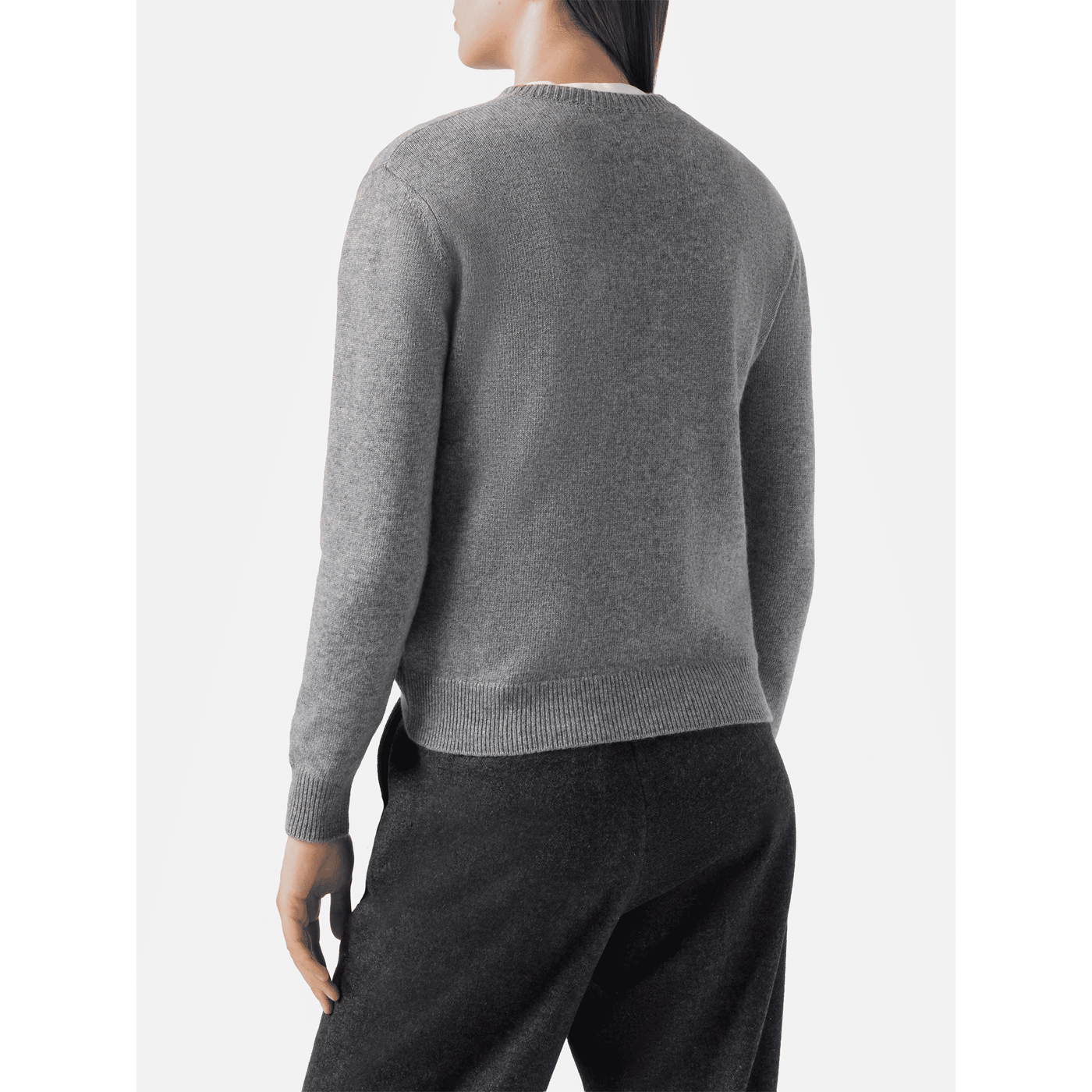 Maglione New Queen in misto cashmere grigio con jacquard lurex Kissenefrega