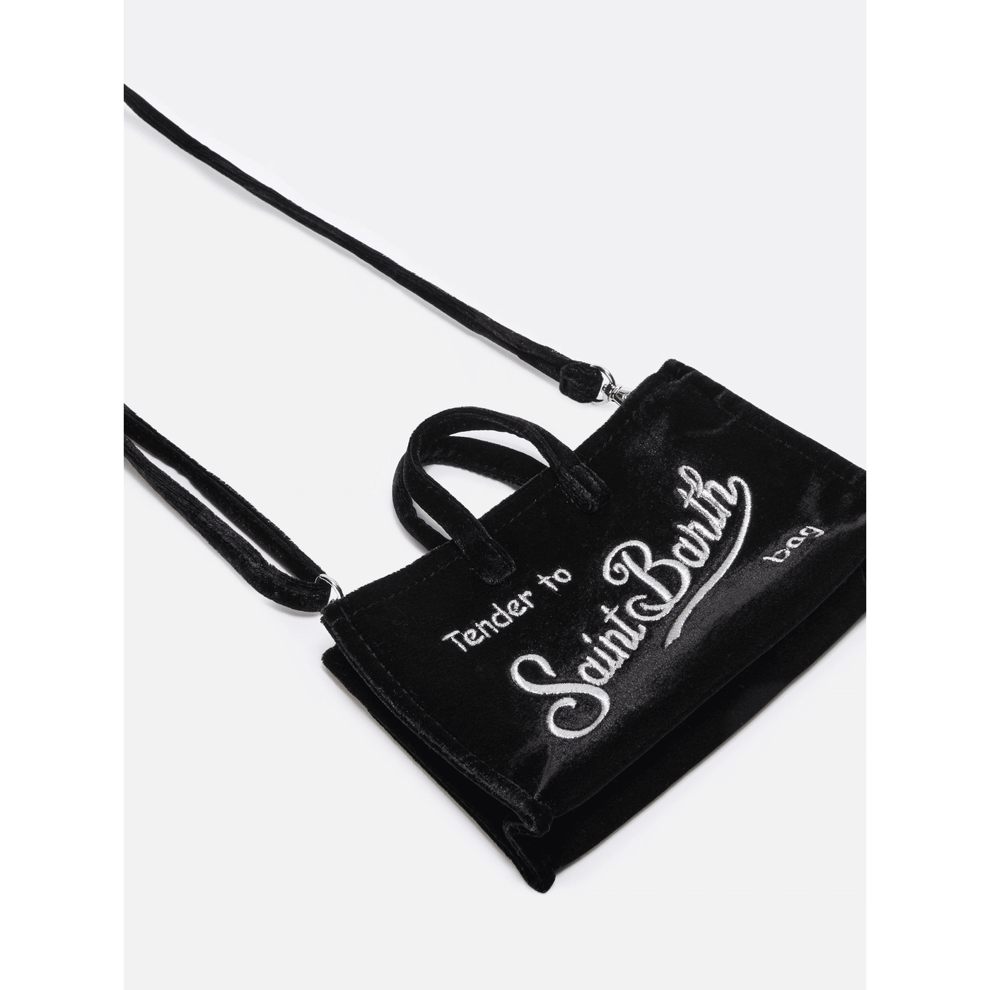 Mini borsa porta telefono Phone Bag Velvet in velluto nero