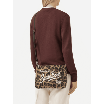 Borsa crossbody Parisienne Felt in misto lana leopardata