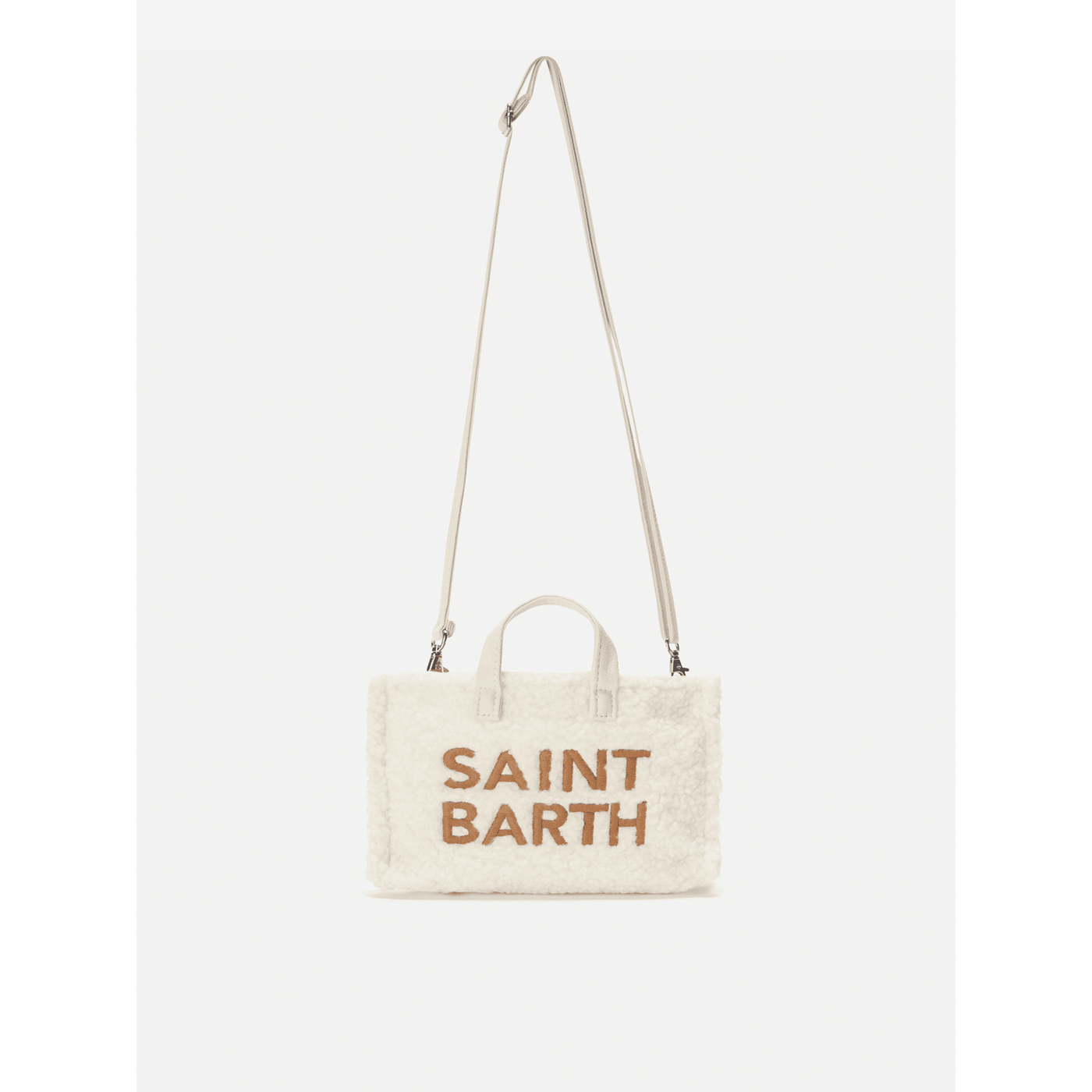 Mini borsa porta telefono Phone Bag Teddy in sherpa bianco