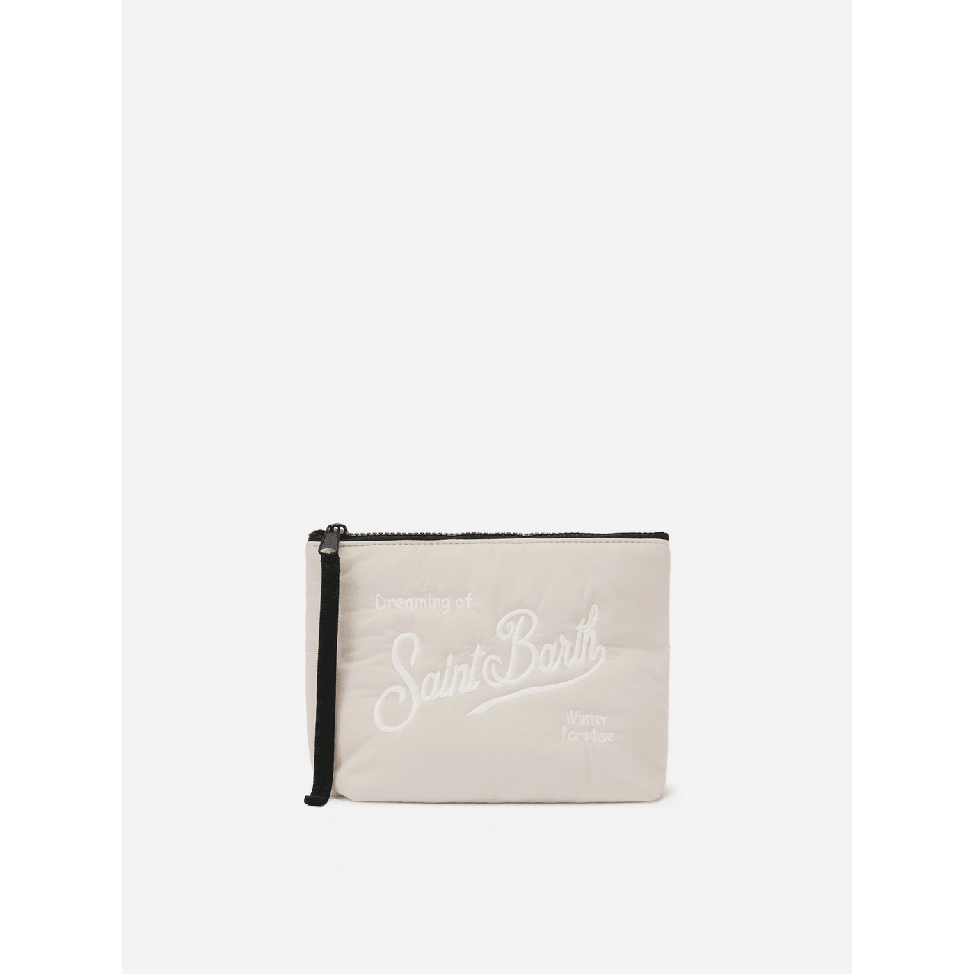 Pochette Aline Puffer in nylon imbottito beige